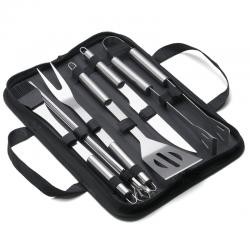 Kit Churrasco 9 Peças em Estojo de Nylon com Plaqueta Metálica Personalizado