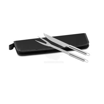 Kit Churrasco com Faca e Garfo em Estojo de Nylon Personalizado