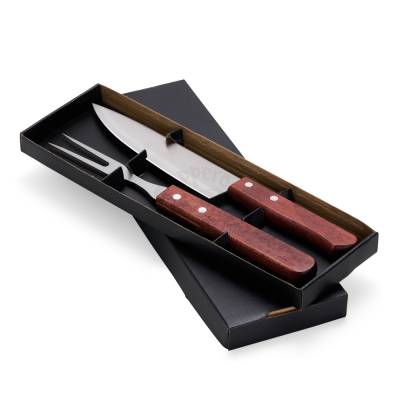 Kit Churrasco com Faca e Garfo em Inox Personalizado