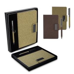 Kit Escritório A5 com Caderno e Caneta de Metal Personalizado