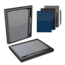 Kit Escritório Caderno A5 com Capa em PU e Caneta de Alumínio Reciclado Personalizado