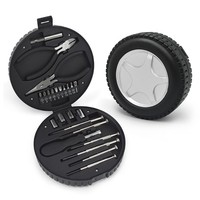 Kit Ferramentas em Formato de Pneu com 9 Chaves e 4 Bocais Personalizado