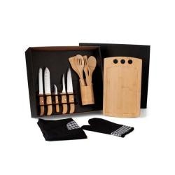 Kit Gourmet Com Tábua, Facas, Colheres - 13 Peças para Brindes