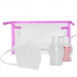 KIT HIGIENE COM MÁSCARA, ÁLCOOL GEL 40ML E NECESSÁIRE