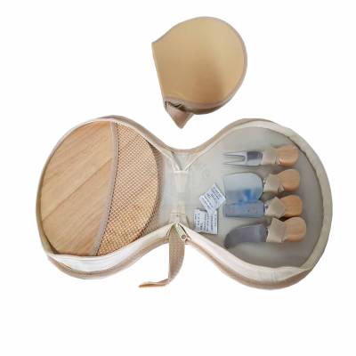 Kit Queijo em Madeira com 5 Peças Personalizado