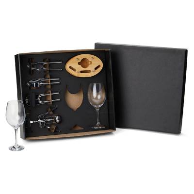 Kit Utilidades de Cozinha 7 Peças com Taças para Vinho Personalizado