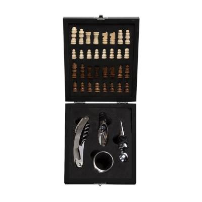 Kit Vinho 4 Peças com Tabuleiro de Xadrez Personalizado
