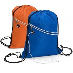 Mochila Saco em Poliéster 42cm com Bolso Frontal Personalizada