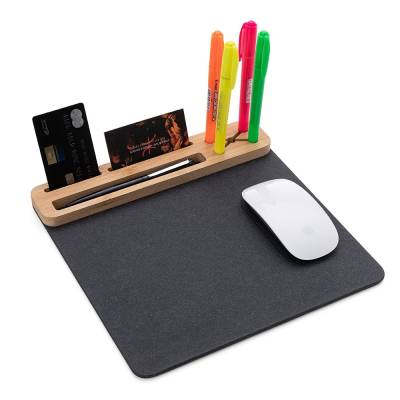 Mouse Pad com Suporte para Celular, Porta-Canetas e Porta-Cartões Personalizado