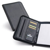 Pasta A4 Em Couro Sintético Com Calculadora e Bloco Com Pauta Personalizada