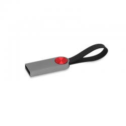Pen Drive 4GB de Metal Espelhado com Argola Emborrachada Personalizado