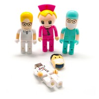 Pen Drive Boneco Médico de Plástico com USB 2.0 Personalizado