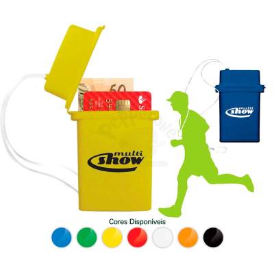Porta-Cartão e Dinheiro de PVC com Cordão Personalizado