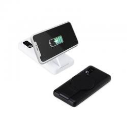 Power Bank 10.000mAh com Carregamento por Indução e Suporte Inclinável Personalizado