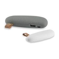 Power Bank 2000mAh com Alça de Couro e Cabo USB Personalizado