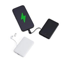 Power Bank 5.000mAh com Cabos Acoplados Tipo-C e V8 Personalizado