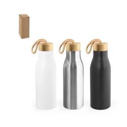 Squeeze de Aço Inox 570 ml com Tampa de Bambu Personalizado