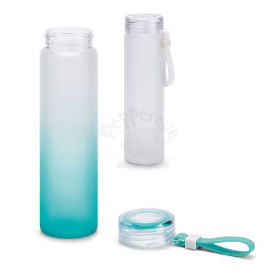 Squeeze de Vidro Borossilicato 470ml com Tampa em PP e Alça de Silicone Personalizado