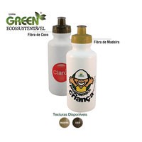 Squeeze Ecossustentável 550 ml com Tampa de Fibra de Madeira ou Coco Personalizado