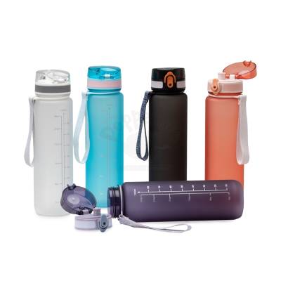 Squeeze Plástica 1L com Trava e Cordão de Nylon Personalizado