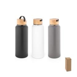 Squeeze Térmico de Aço Inox com Tampa de Bambu 1200ml Personalizado