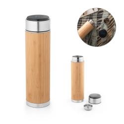 Squeeze Térmico de Aço Inox Reciclado com Bambu 430 ml Personalizado